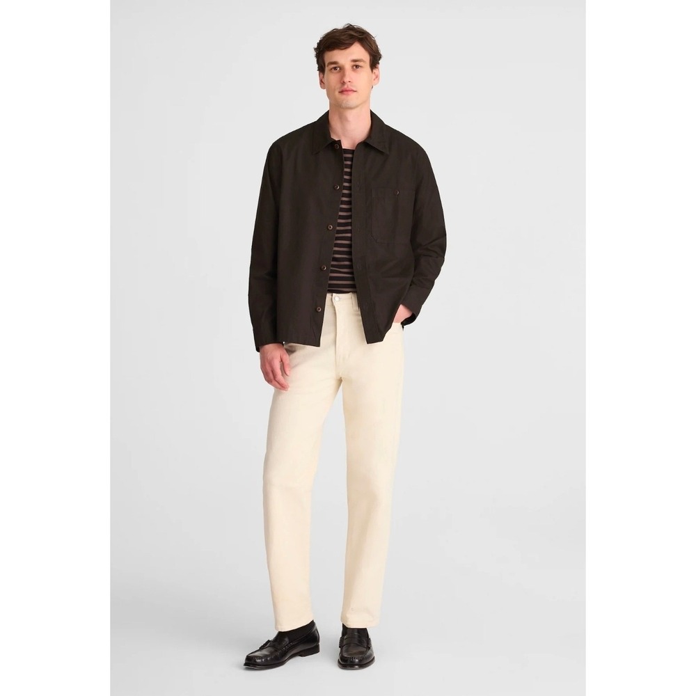 Madewell Men XS Mocha Brown Cotton Poplin Overshirt Jacket Workwear Straight Hem